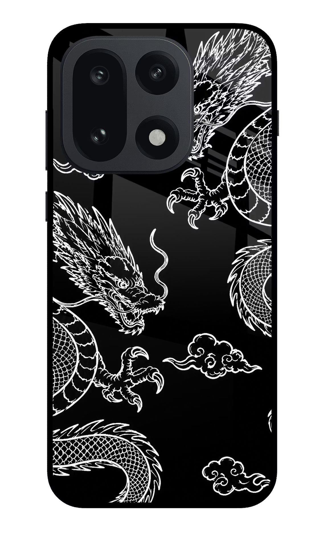 Twin Dragons OnePlus 15 Glass Case Back Cover by Casekaro