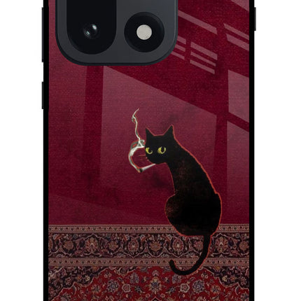 Midnight Cat OnePlus 15 Glass Case