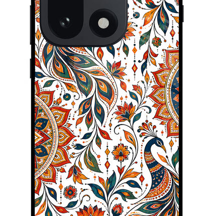 White Mayura OnePlus 15 Glass Case