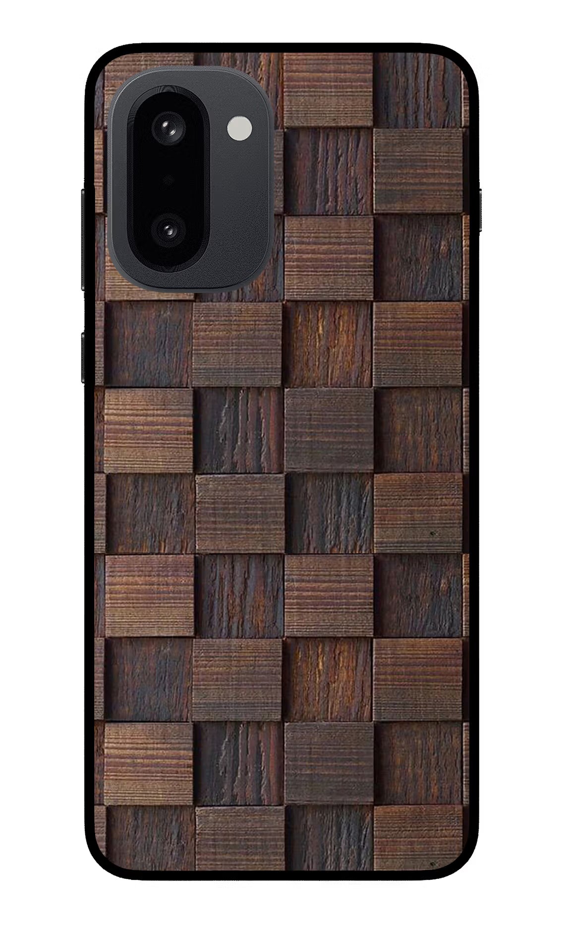 Wooden Cube Design OnePlus 15R Glass Case Back Cover by Casekaro