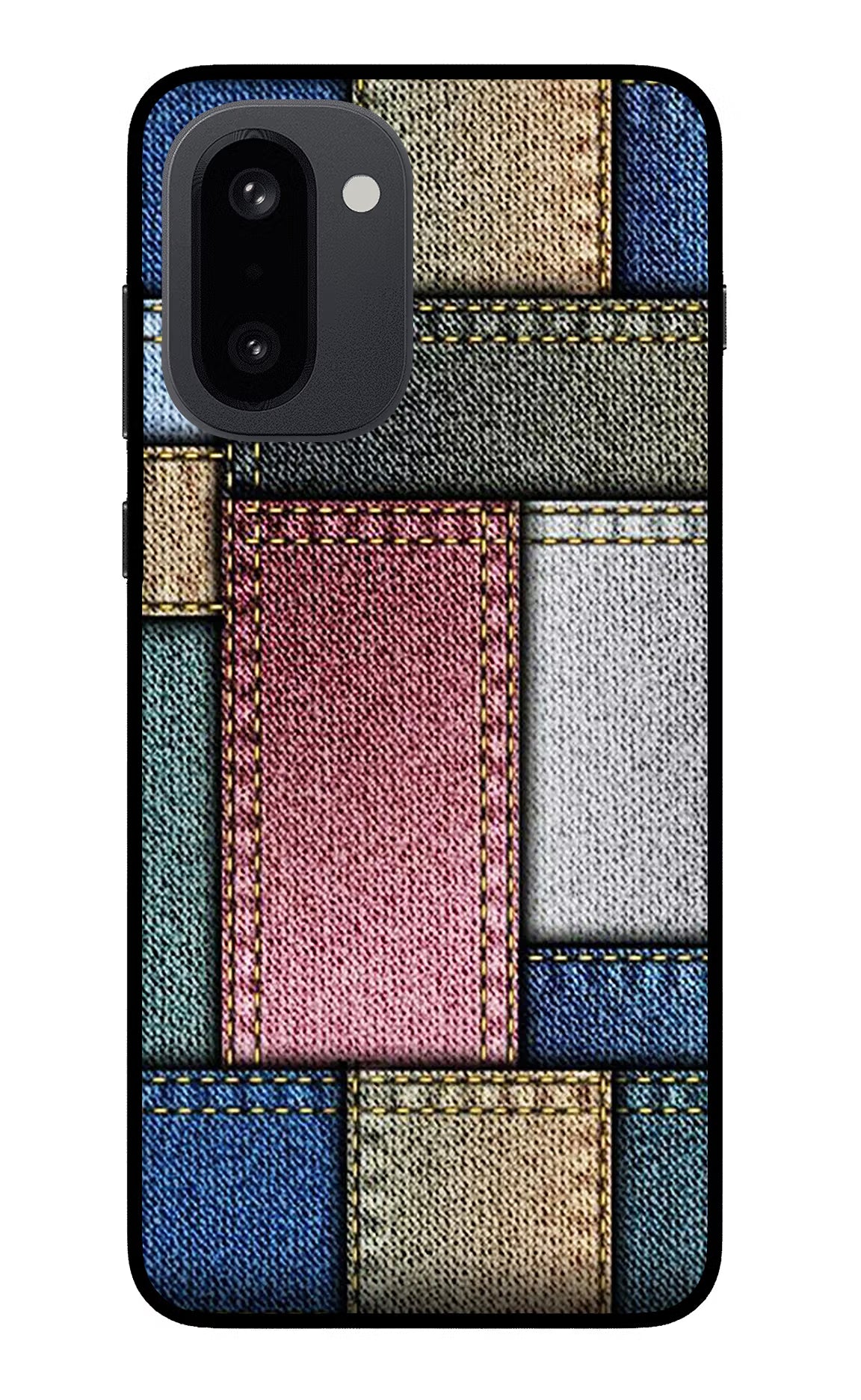Multicolor Jeans OnePlus 15R Glass Case Back Cover by Casekaro