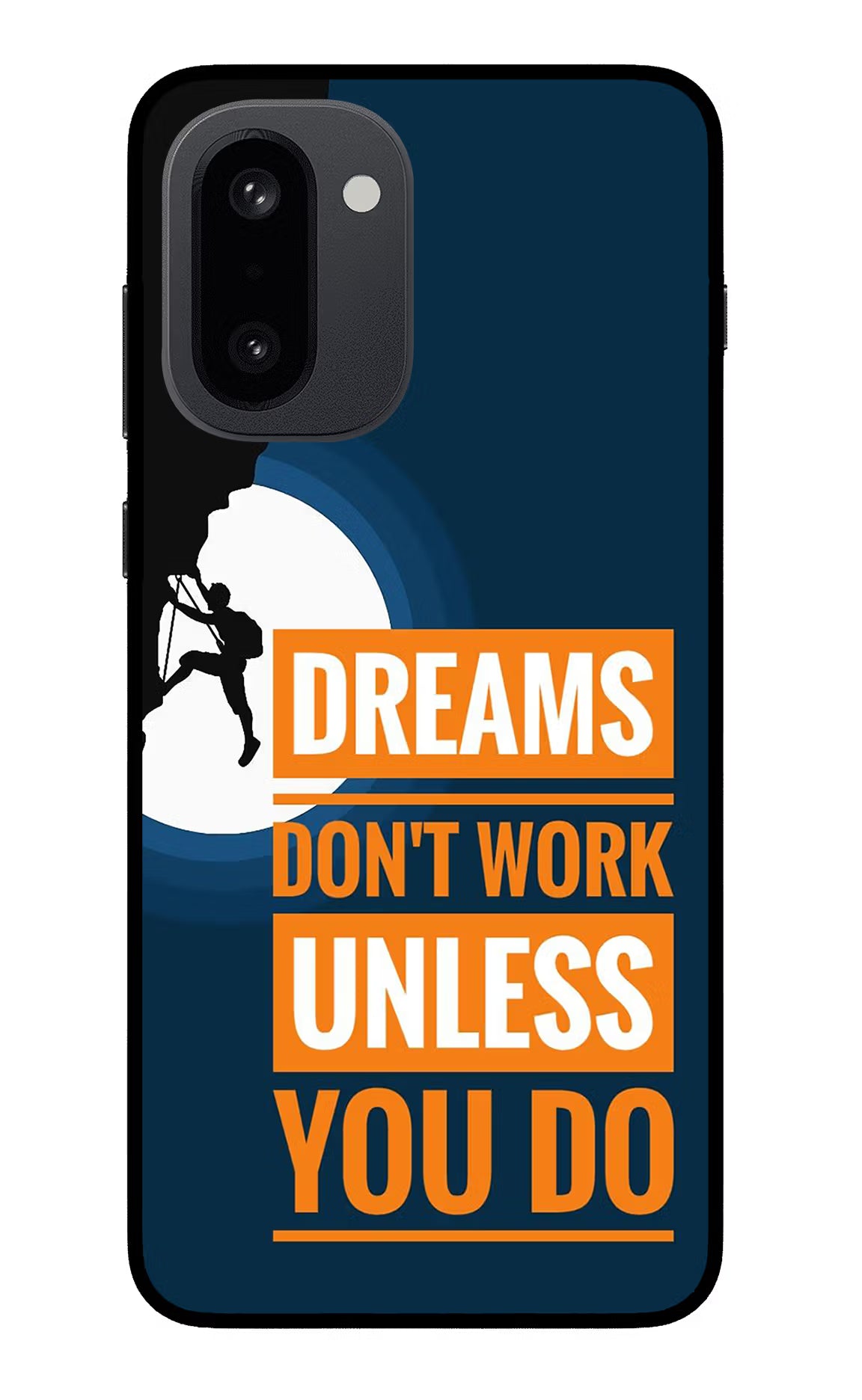 Dreams Don’T Work Unless You Do OnePlus 15R Glass Case Back Cover by Casekaro