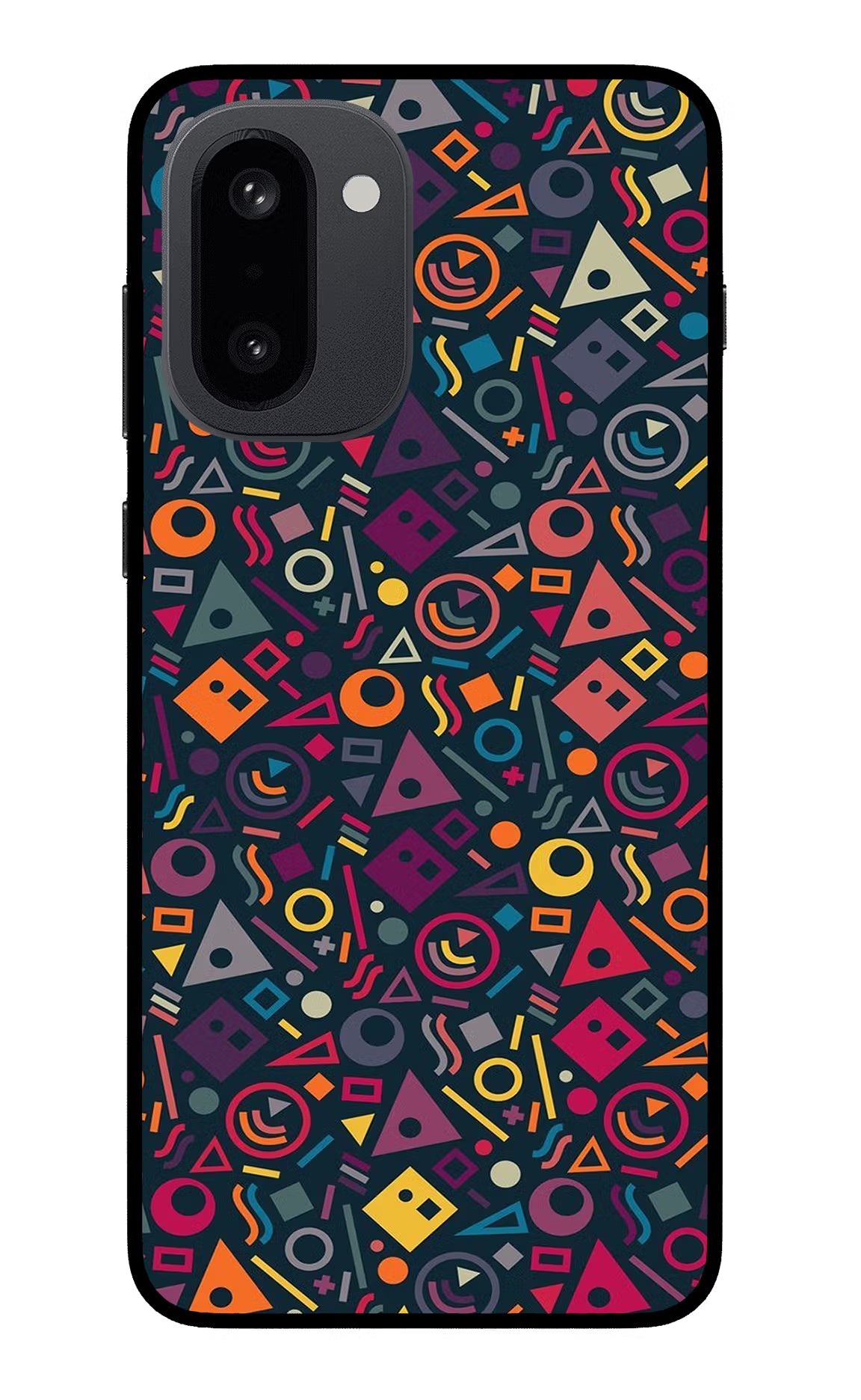 Geometric Abstract OnePlus 15R Glass Case Back Cover by Casekaro