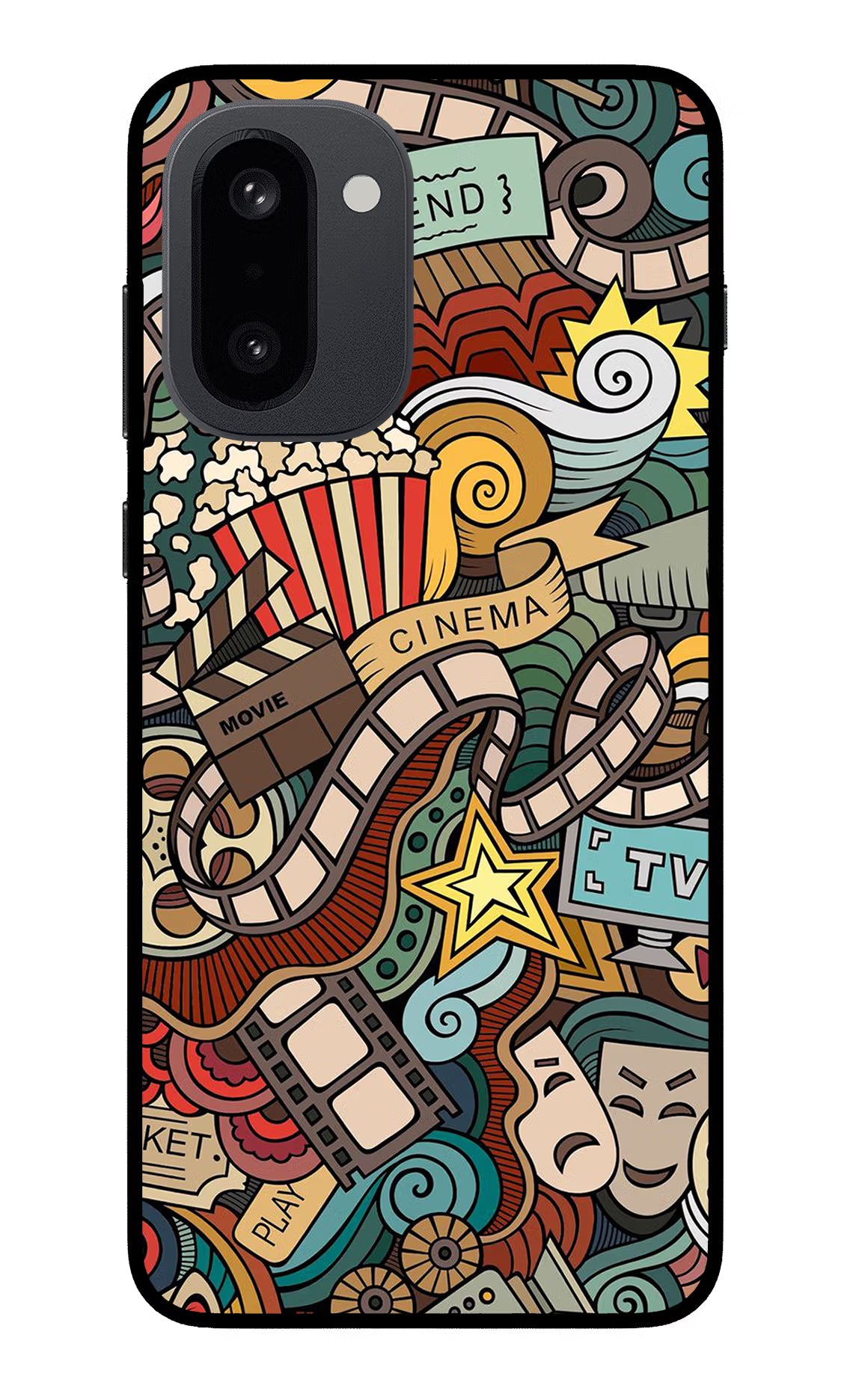 Cinema Abstract OnePlus 15R Glass Case Back Cover by Casekaro