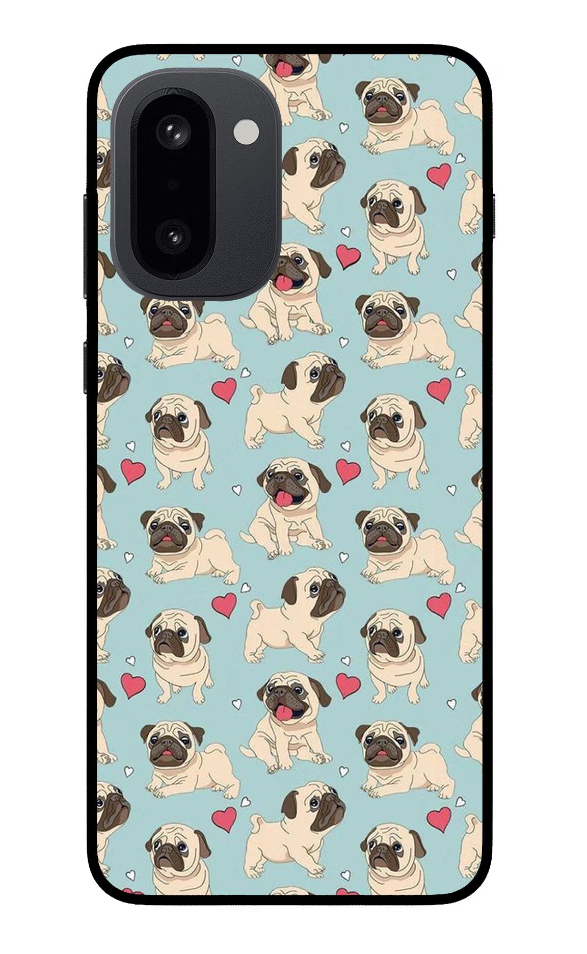 Pug Dog OnePlus 15R Glass Case Back Cover by Casekaro