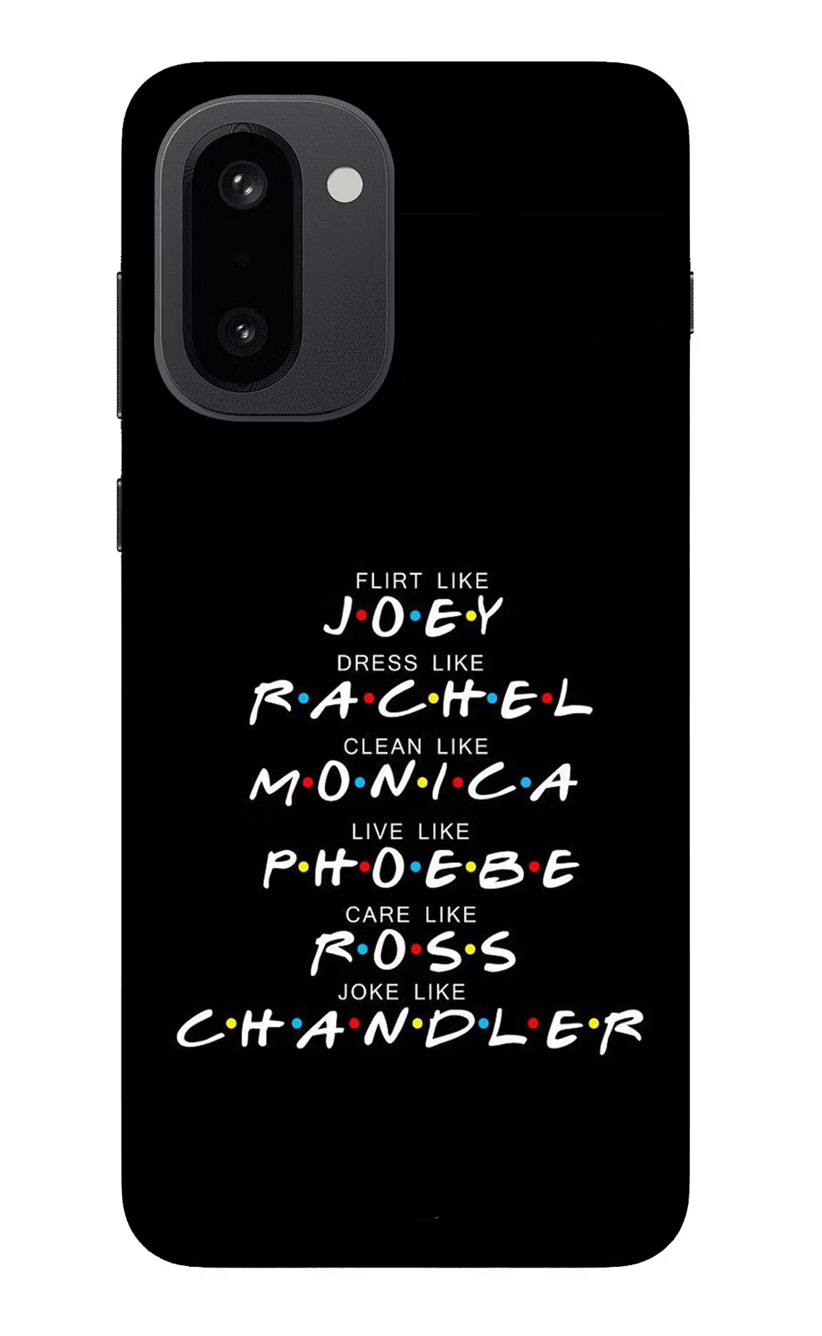 FRIENDS Character OnePlus 15R Glass Case Back Cover by Casekaro