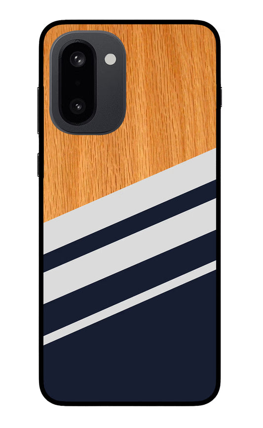 Blue and white wooden OnePlus 15R Glass Case