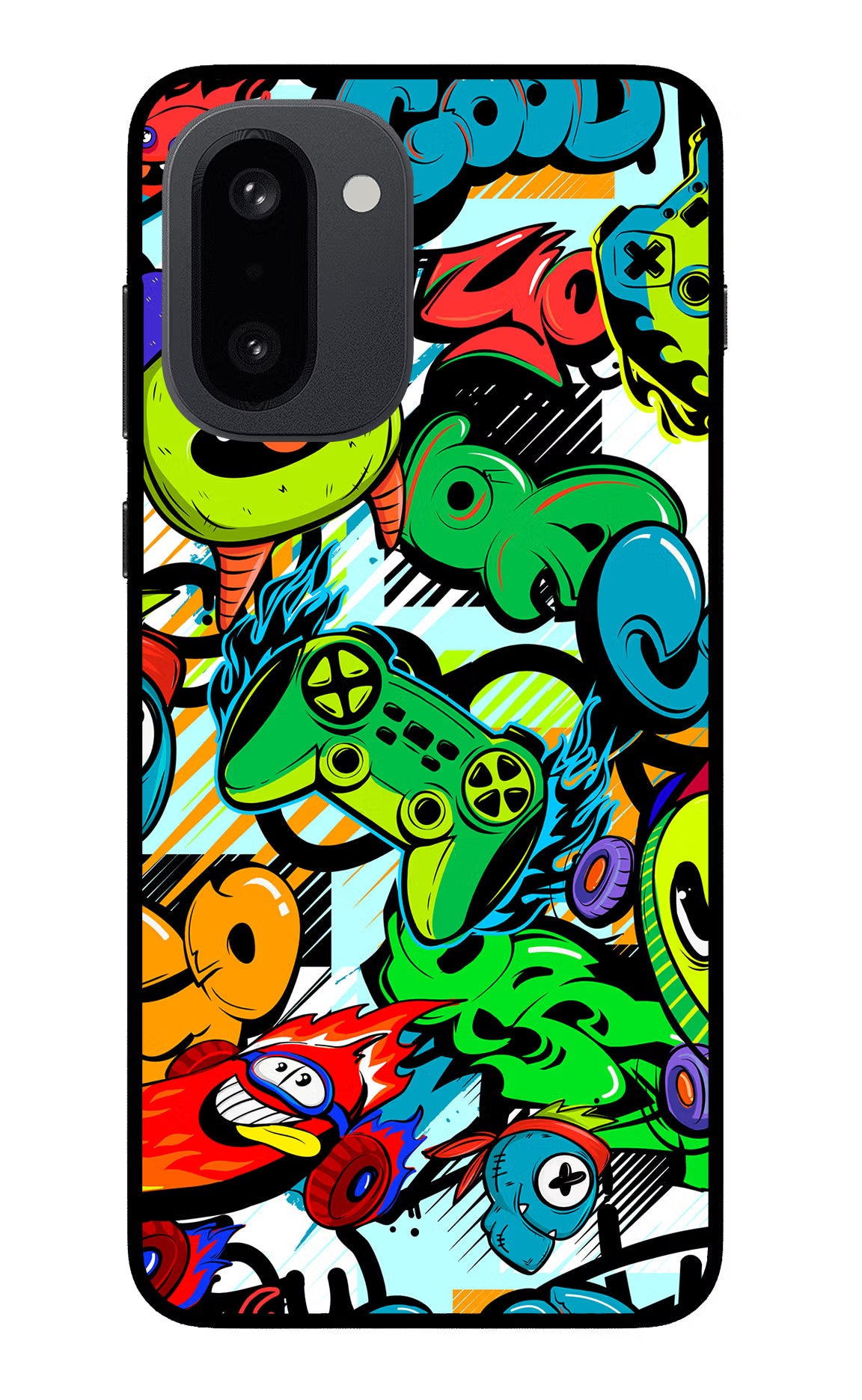 Game Doodle OnePlus 15R Glass Case Back Cover by Casekaro