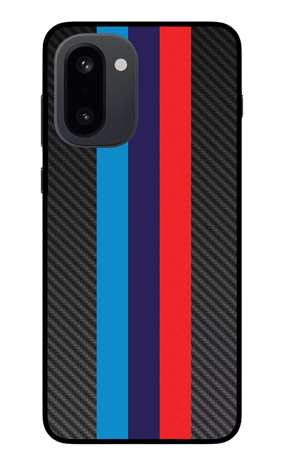 BMW Stripes Pattern OnePlus 15R Glass Case Back Cover by Casekaro