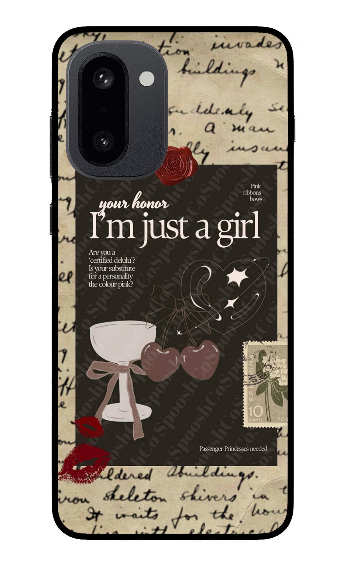 I am just a girl OnePlus 15R Glass Case Back Cover by Casekaro