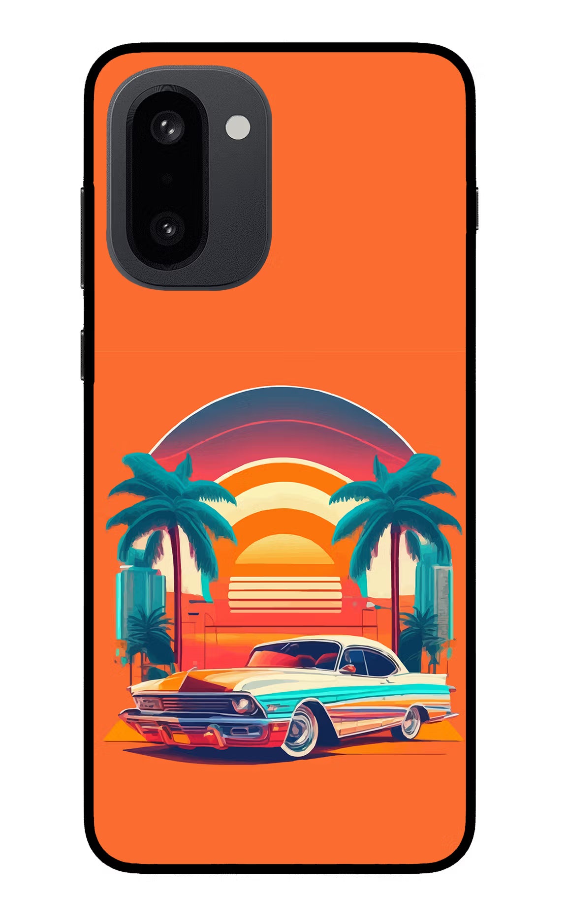 Palm Drive 80s OnePlus 15R Glass Case