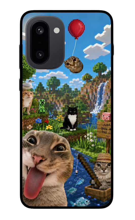 Minecraft Cat Chaos OnePlus 15R Glass Case