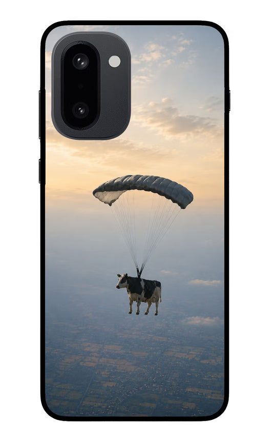 Skydiving Cow OnePlus 15R Glass Case