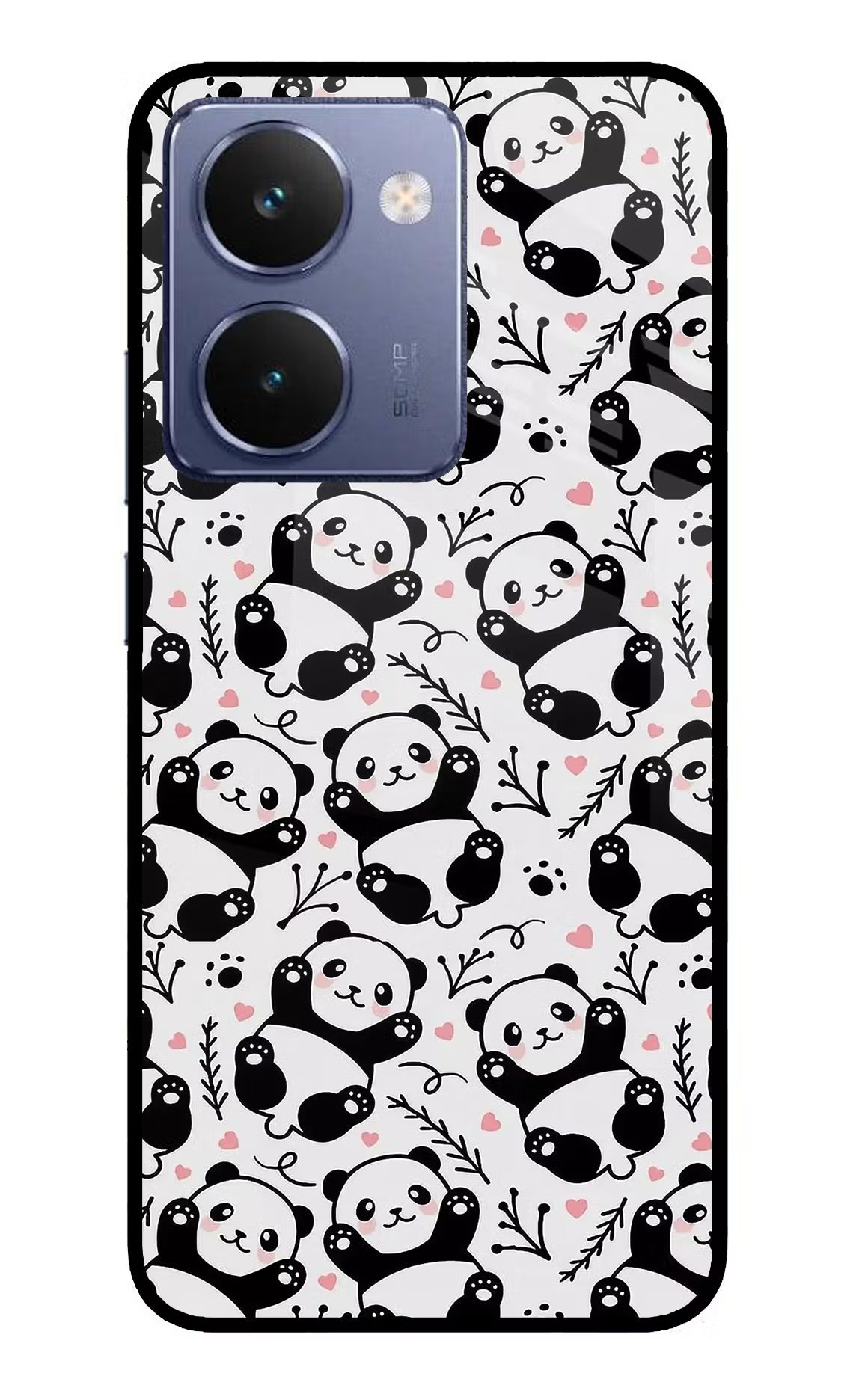 Cute Panda Realme P3 Ultra 5G Glass Case Back Cover by Casekaro