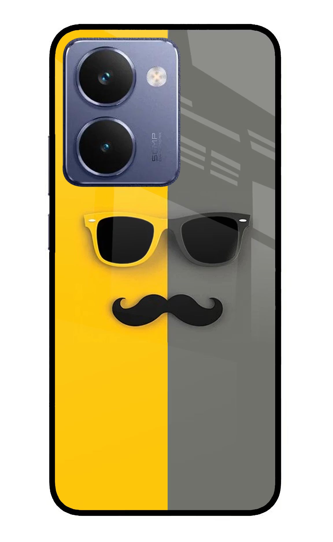Sunglasses with Mustache Realme P3 Ultra 5G Glass Case Back Cover by Casekaro