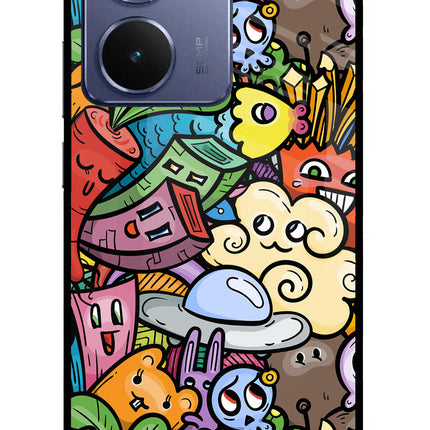 Veggie Doodle Realme P3 Ultra 5G Glass Case Back Cover by Casekaro