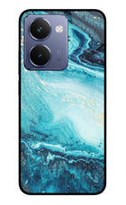 Blue Glitter Marble Realme P3 Ultra 5G Glass Case