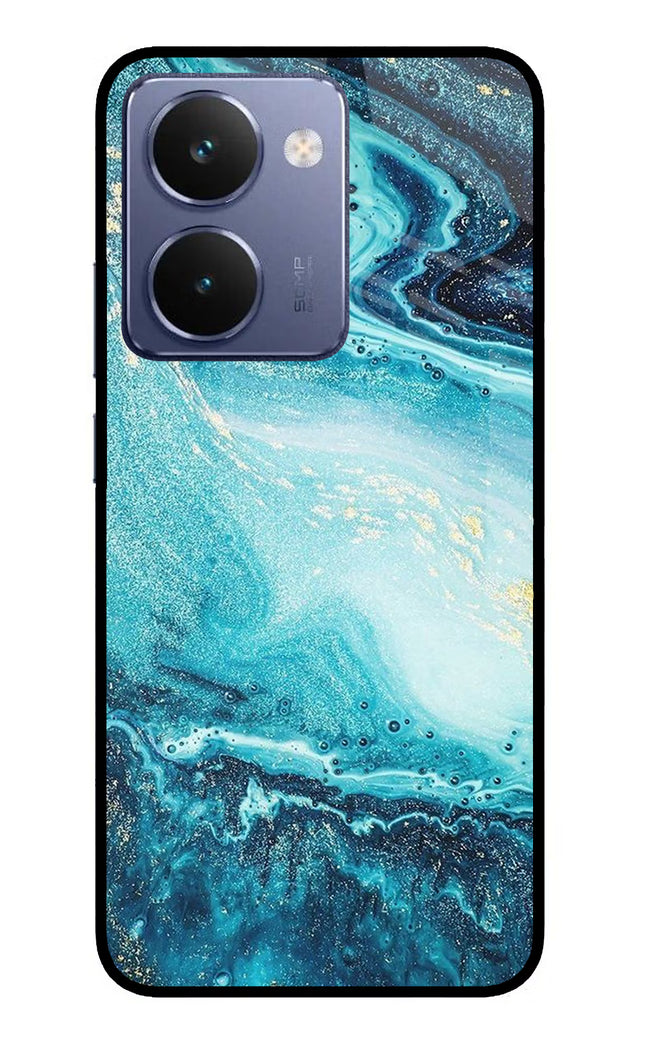 Blue Glitter Marble Realme P3 Ultra 5G Glass Case