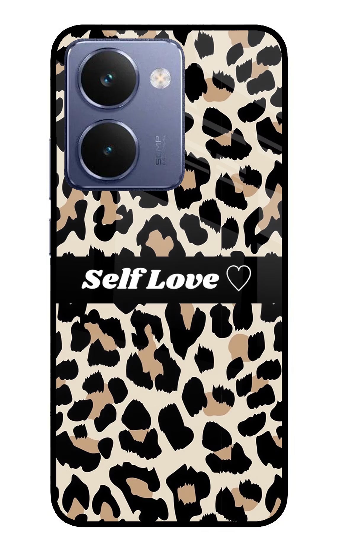 Leopard Print Self Love Realme P3 Ultra 5G Glass Case Back Cover by Casekaro