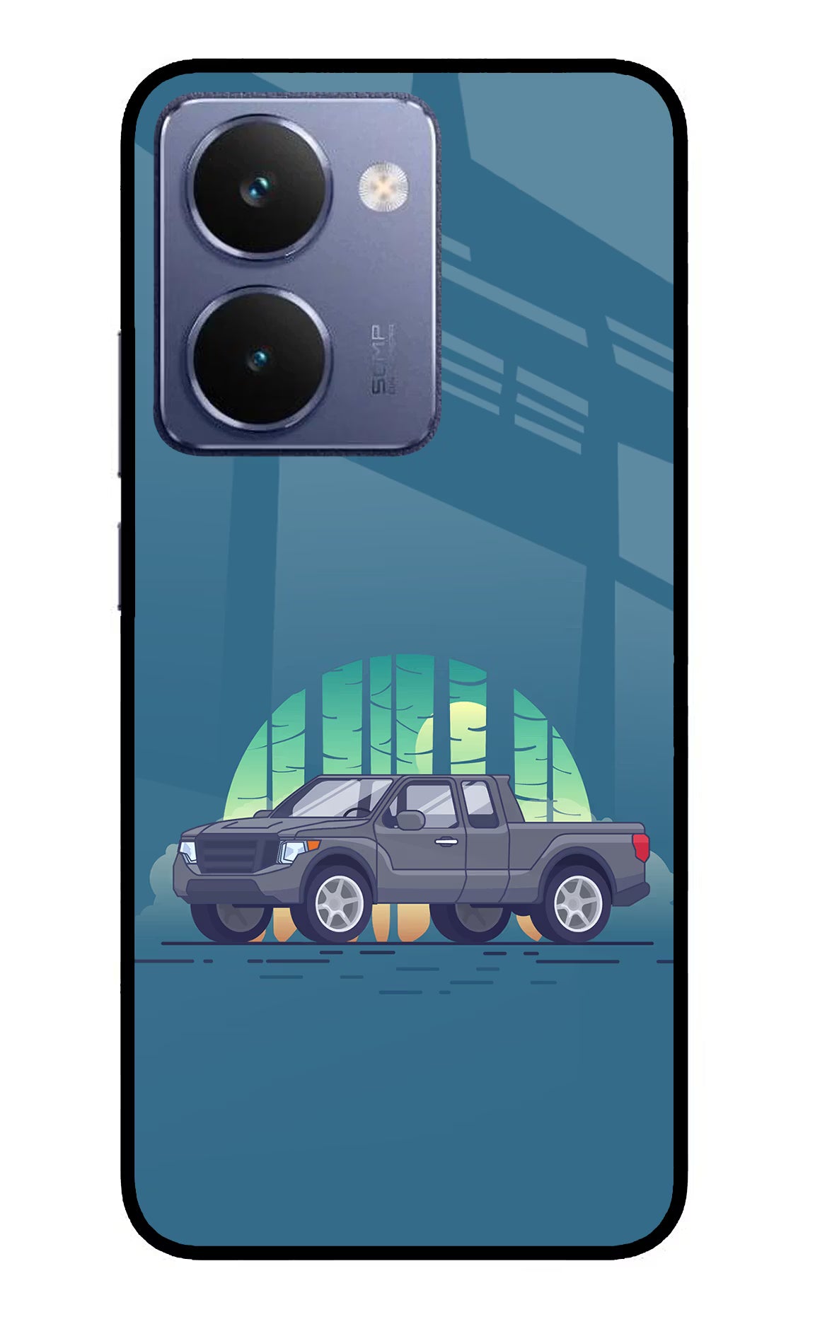Retro Garage Vibe Realme P3 Ultra 5G Glass Case Back Cover by Casekaro