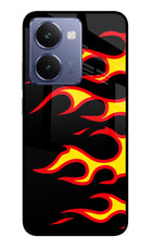 Side Sweep Flames Realme P3 Ultra 5G Glass Case Back Cover by Casekaro