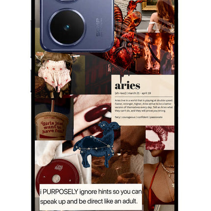 Zodiac Aries Realme P3 Ultra 5G Glass Case Back Cover by Casekaro