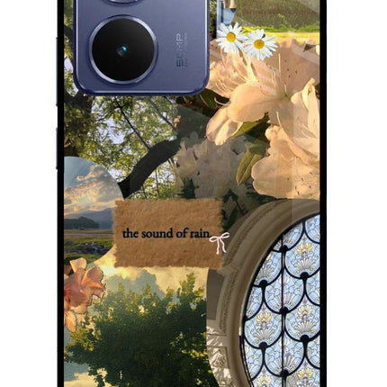 Rain Realme P3 Ultra 5G Glass Case Back Cover by Casekaro