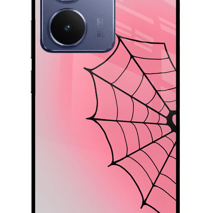Pink Web Realme P3 Ultra 5G Glass Case Back Cover by Casekaro
