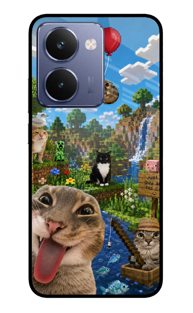 Minecraft Cat Chaos Realme P3 Ultra 5G Glass Case Back Cover by Casekaro