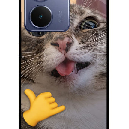 Silly Cat Call Realme P3 Ultra 5G Glass Case Back Cover by Casekaro