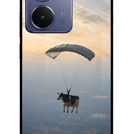 Skydiving Cow Realme P3 Ultra 5G Glass Case