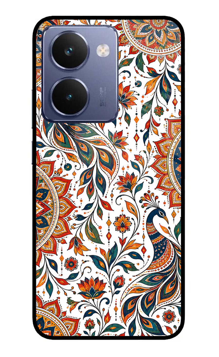 White Mayura Realme P3 Ultra 5G Back Cover, Glass case