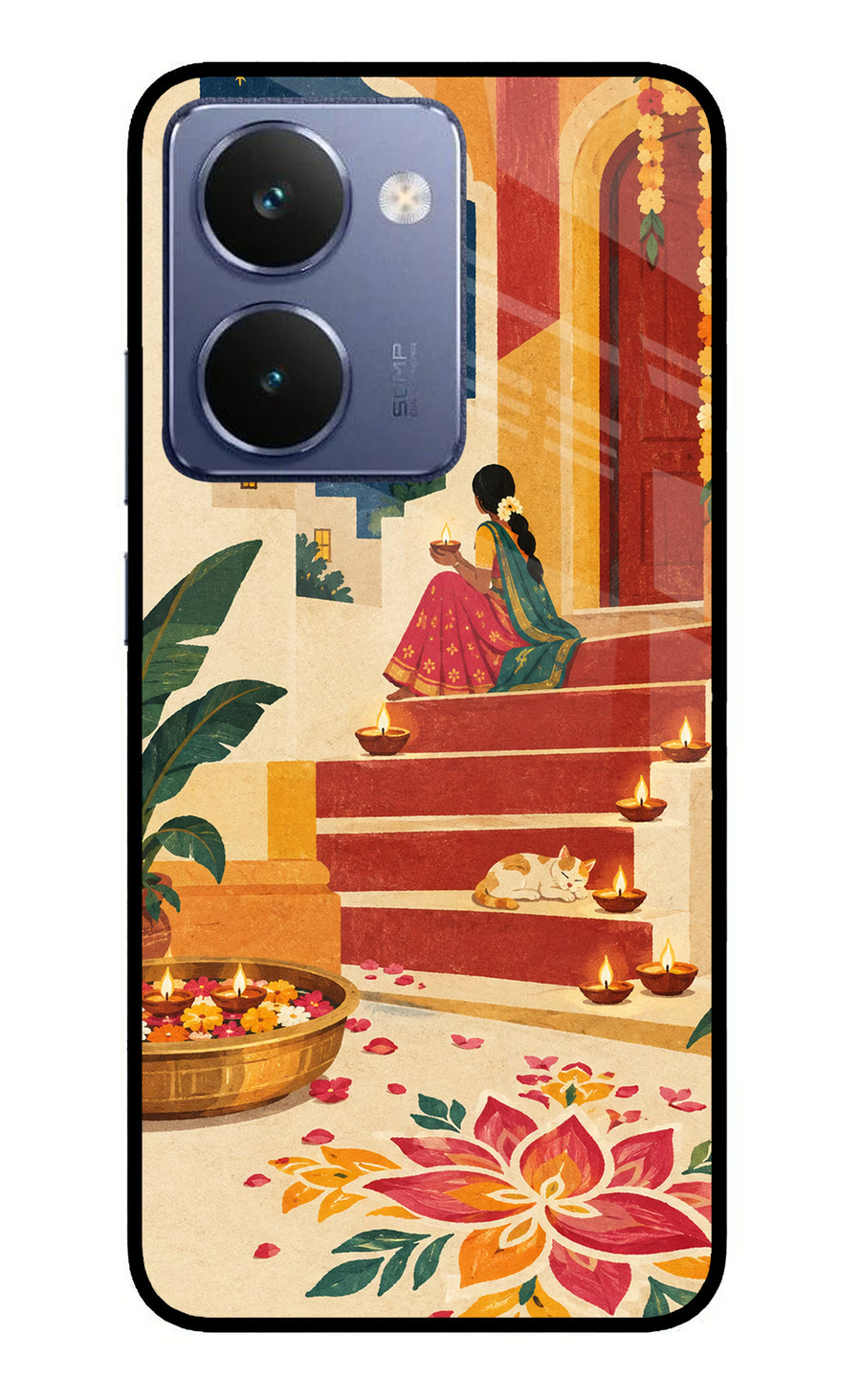 Diwali Rangoli Realme P3 Ultra 5G Back Cover, Glass case