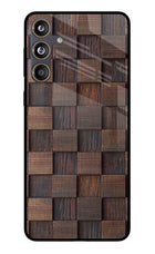 Wooden Cube Design Samsung F55 5G Glass Case
