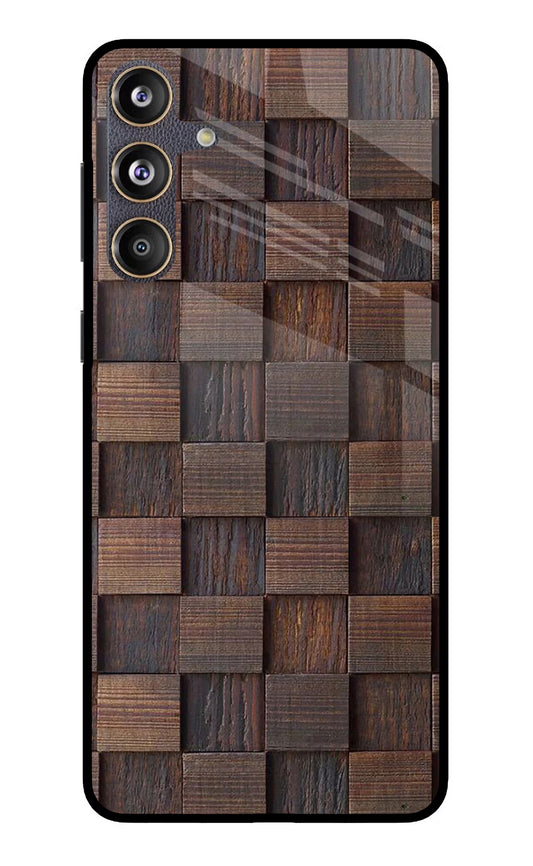 Wooden Cube Design Samsung F55 5G Glass Case