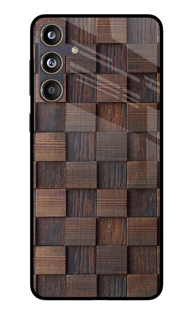 Wooden Cube Design Samsung F55 5G Glass Case