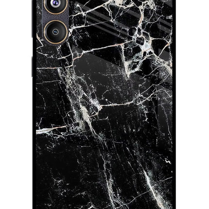 Black Marble Texture Samsung F55 5G Glass Case