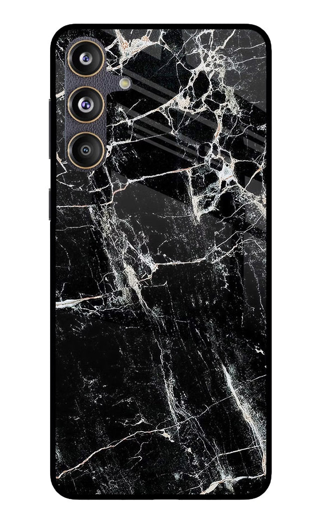 Black Marble Texture Samsung F55 5G Glass Case