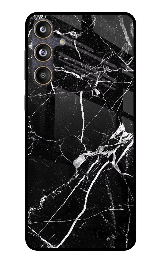 Black Marble Pattern Samsung F55 5G Glass Case