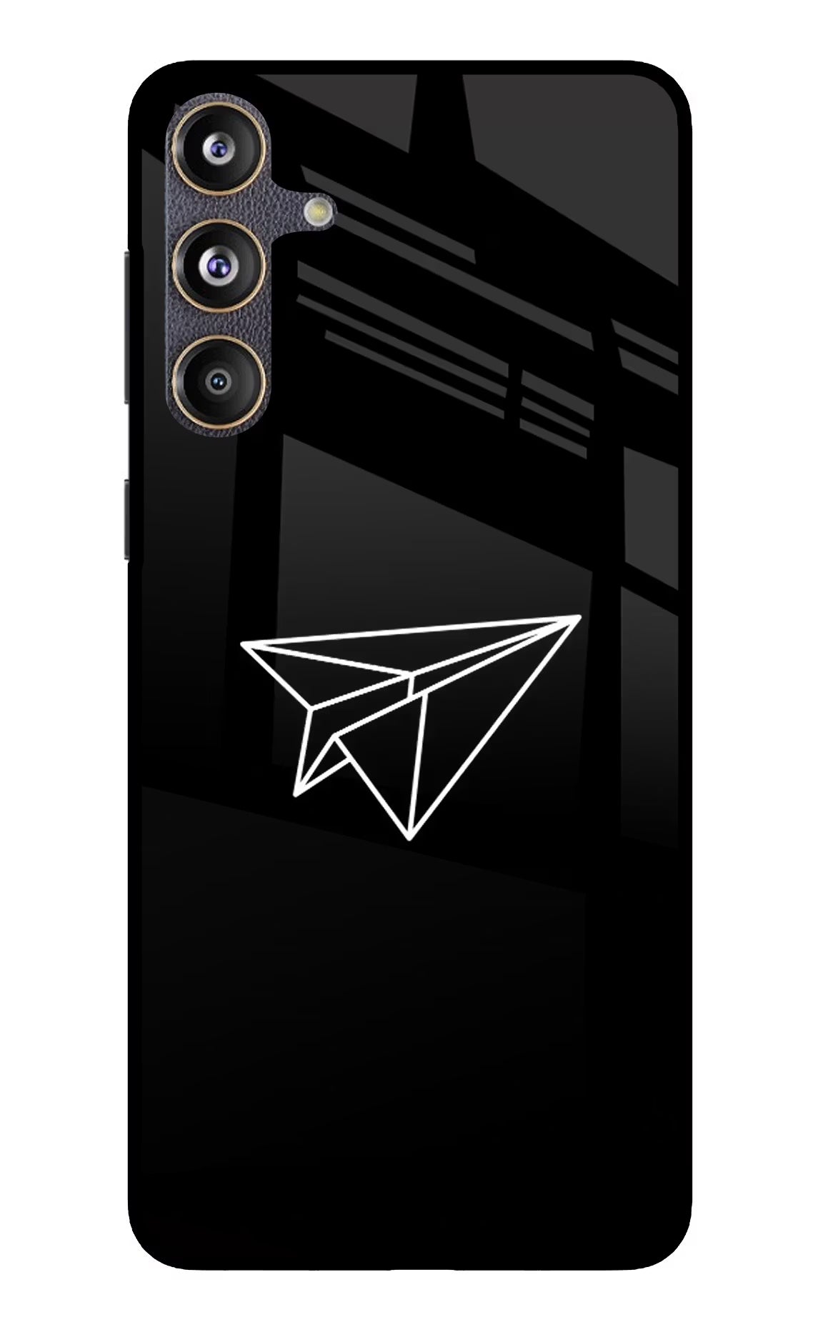 Paper Plane White Samsung F55 5G Glass Case Back Cover by Casekaro