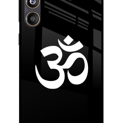 Om Samsung F55 5G Glass Case Back Cover by Casekaro