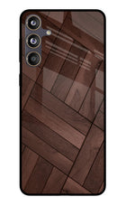 Wooden Texture Design Samsung F55 5G Glass Case