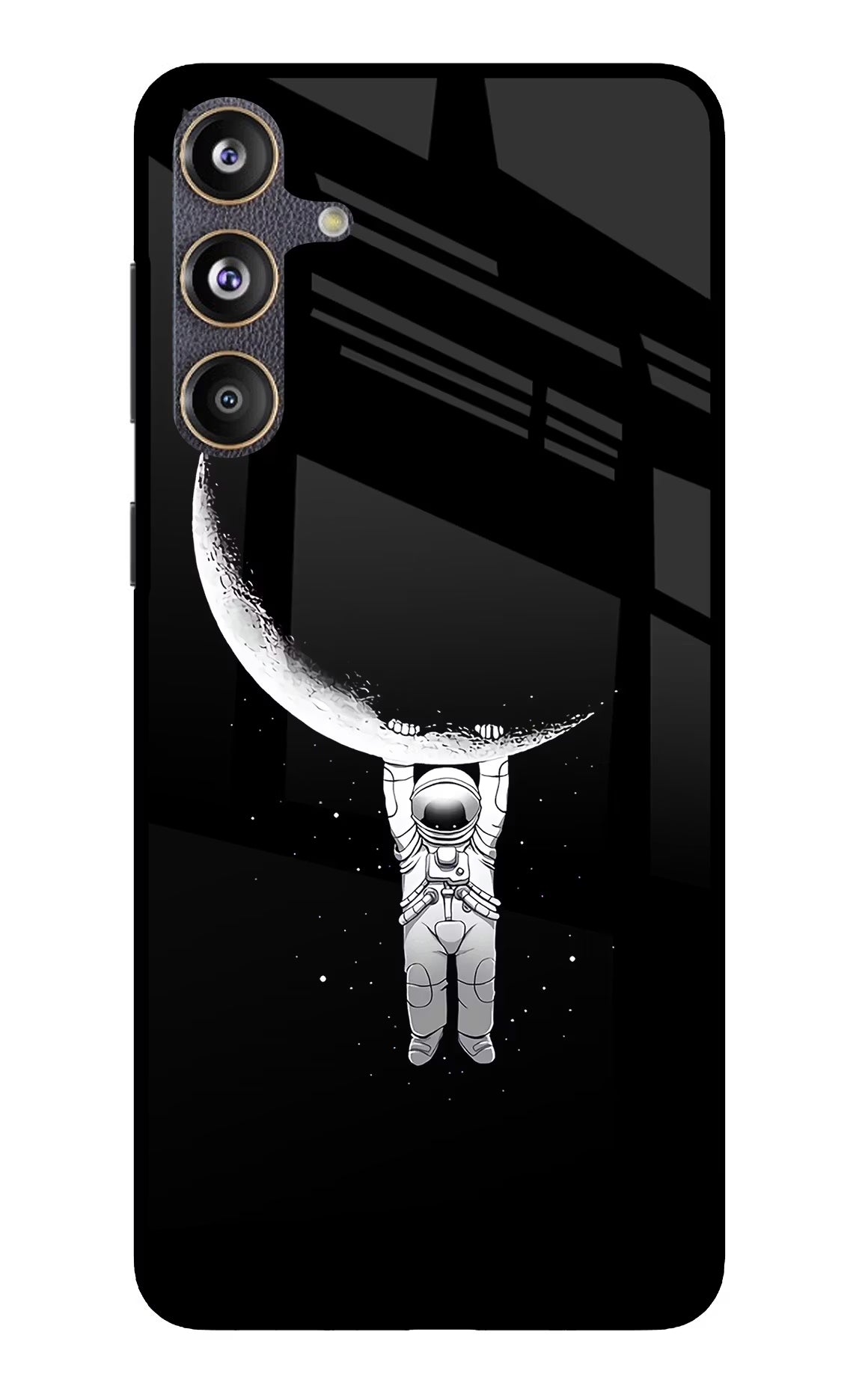 Moon Space Samsung F55 5G Glass Case Back Cover by Casekaro