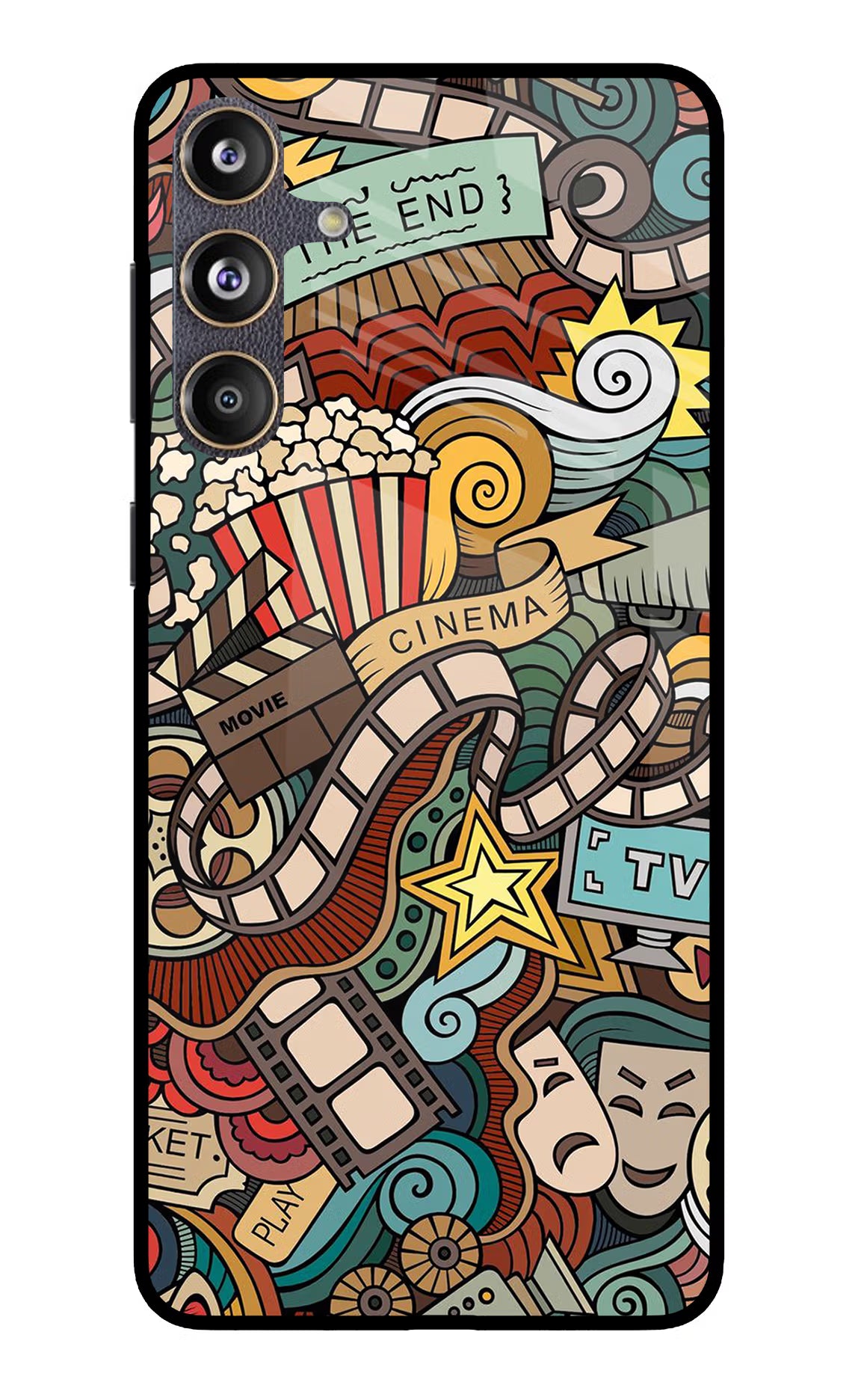 Cinema Abstract Samsung F55 5G Glass Case Back Cover by Casekaro