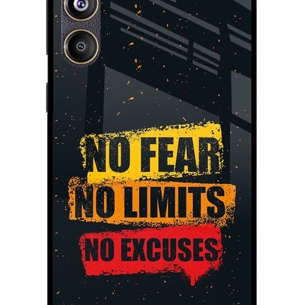 No Fear No Limits No Excuse Samsung F55 5G Glass Case