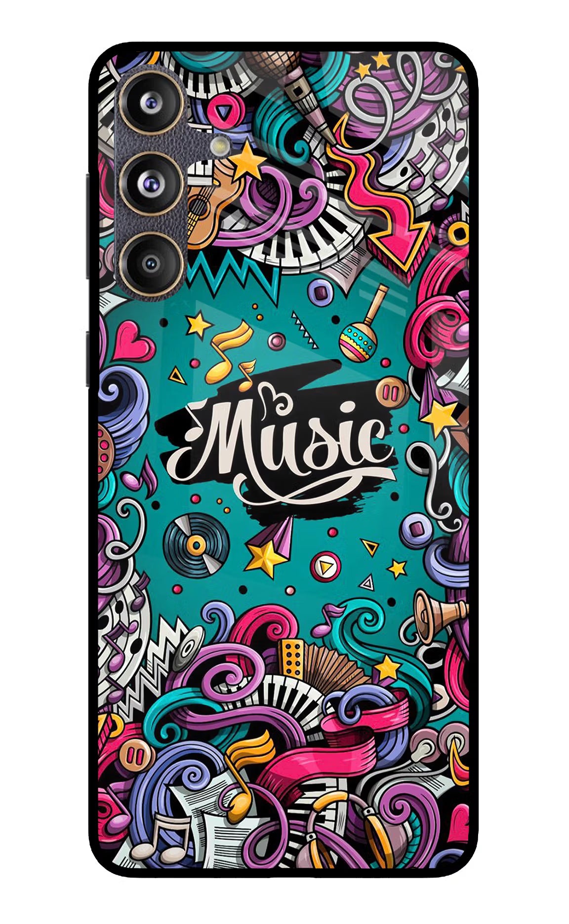 Music Graffiti Samsung F55 5G Glass Case