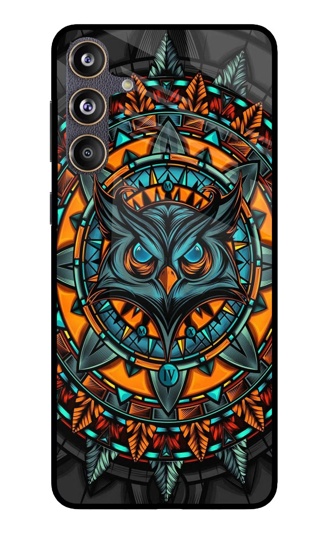Angry Owl Art Samsung F55 5G Glass Case