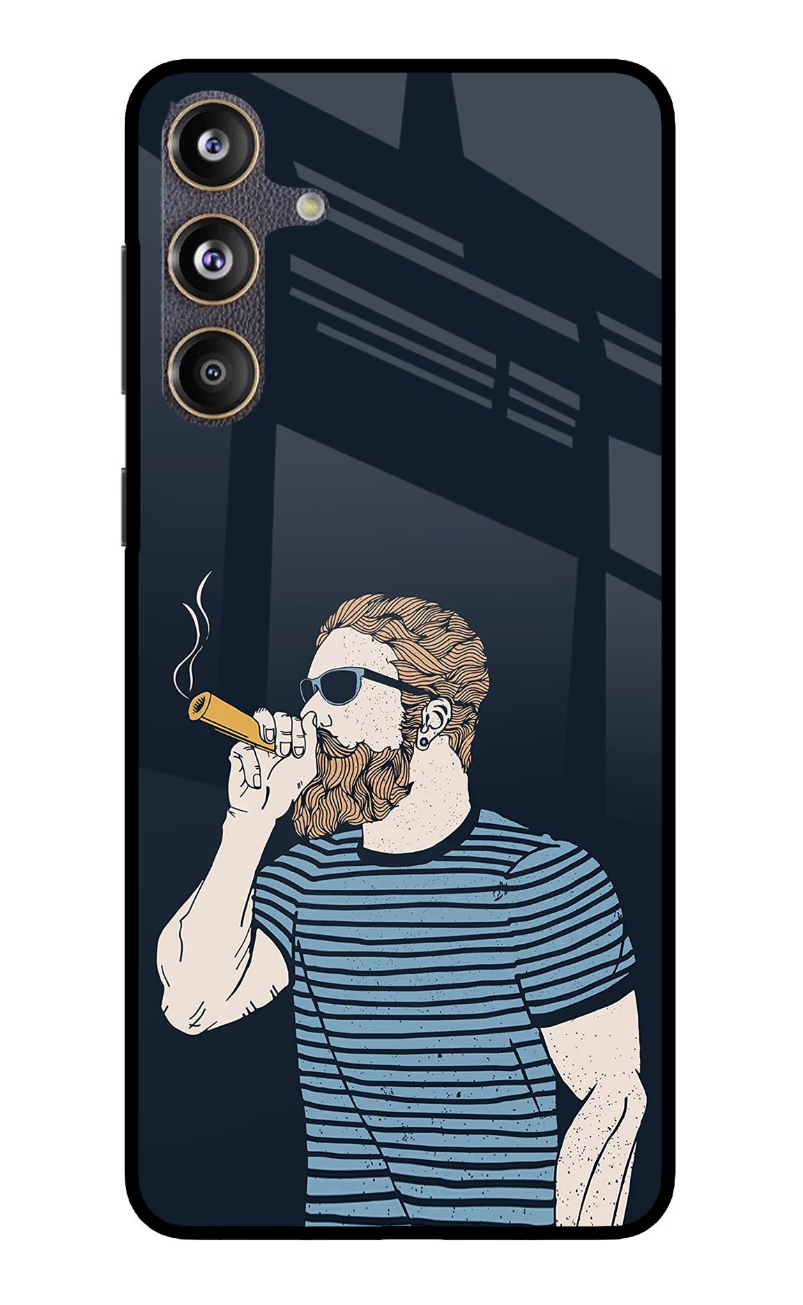 Smoking Samsung F55 5G Glass Case Back Cover by Casekaro