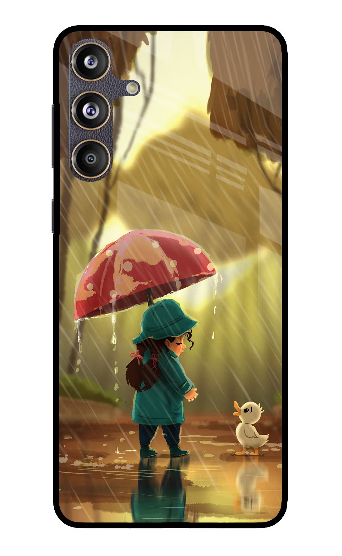 Rainy Day Samsung F55 5G Glass Case Back Cover by Casekaro