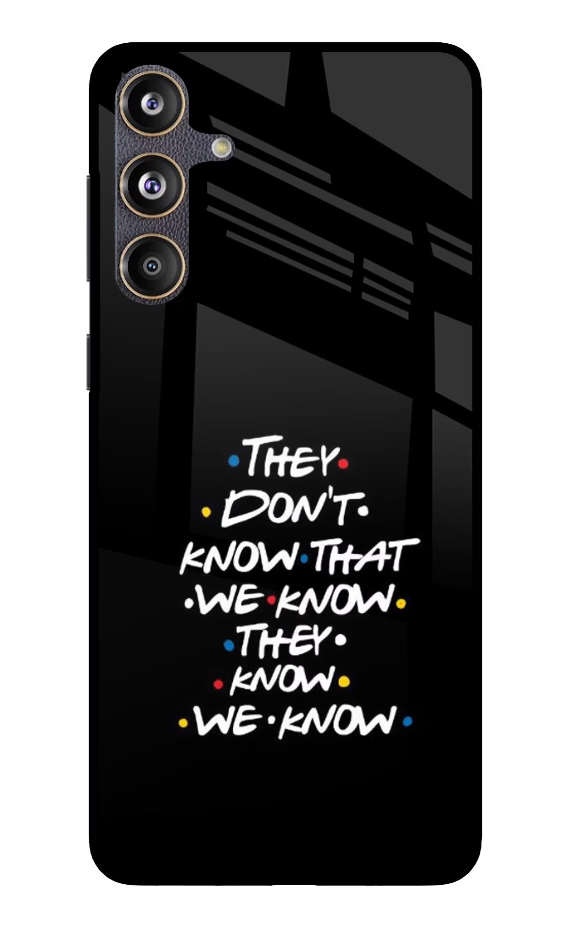 FRIENDS Dialogue Samsung F55 5G Glass Case Back Cover by Casekaro